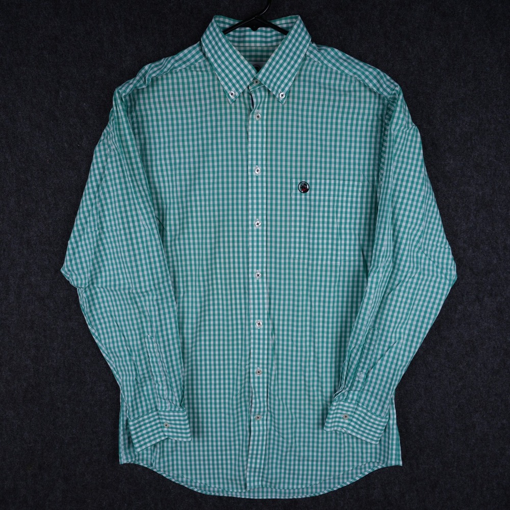 Southern Proper Gingham Button Down Shirt Mens Medium Green Excellent Cotton Lab